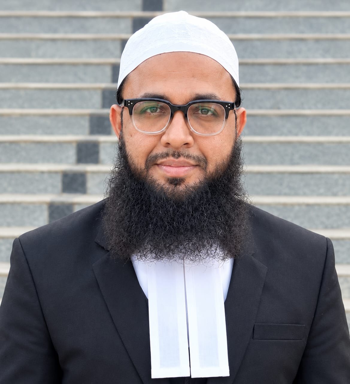 Advocate Bareed in court attire